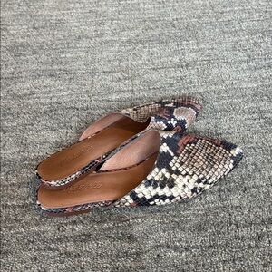 Madewell Remi Snakeskin Embossed Mule 8 Brown
